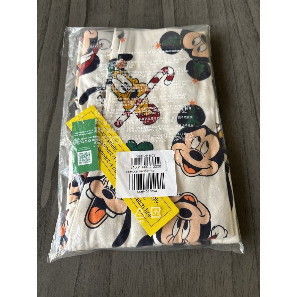 Disney Gap Organic Cotton Christmas Holiday Mickey Mouse PJ Set Goofy & Minnie 8